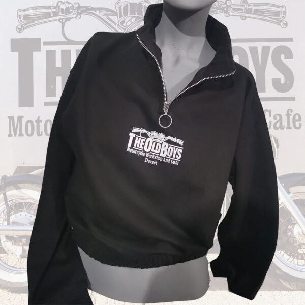 Ladies 1/4 zip Crop Top - Image 2